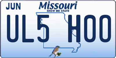 MO license plate UL5H0O