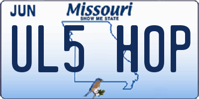 MO license plate UL5H0P