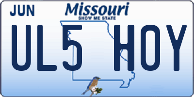 MO license plate UL5H0Y