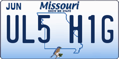 MO license plate UL5H1G