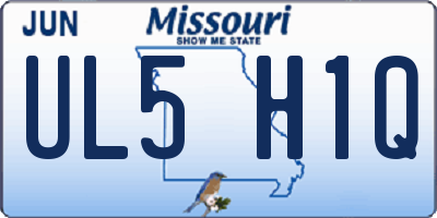 MO license plate UL5H1Q