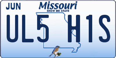MO license plate UL5H1S