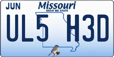MO license plate UL5H3D