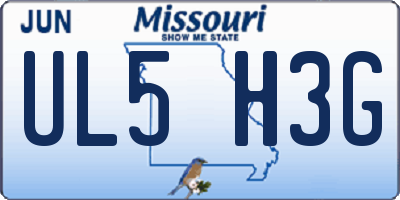 MO license plate UL5H3G