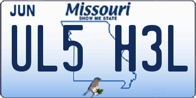 MO license plate UL5H3L