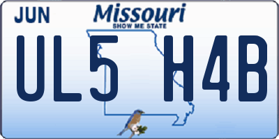 MO license plate UL5H4B