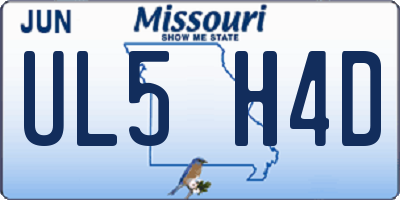 MO license plate UL5H4D