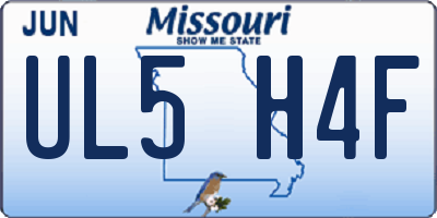 MO license plate UL5H4F