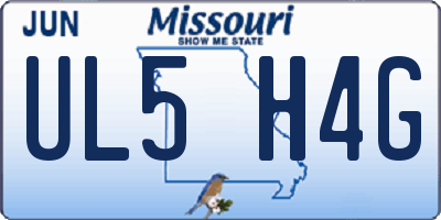 MO license plate UL5H4G