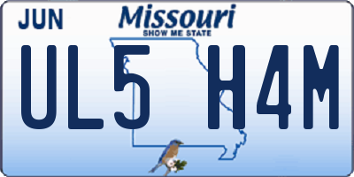 MO license plate UL5H4M