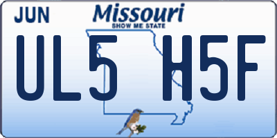 MO license plate UL5H5F