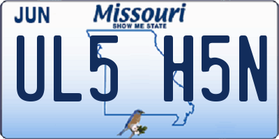 MO license plate UL5H5N