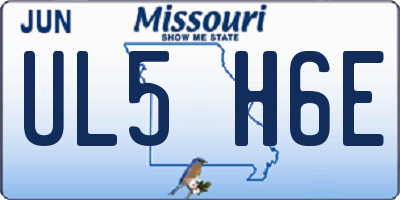 MO license plate UL5H6E