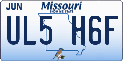 MO license plate UL5H6F