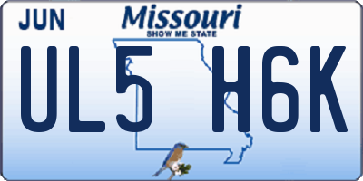 MO license plate UL5H6K