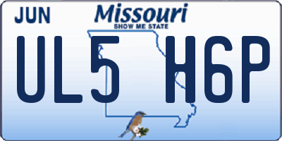 MO license plate UL5H6P