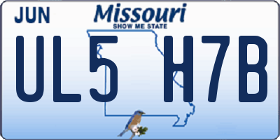 MO license plate UL5H7B