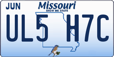 MO license plate UL5H7C