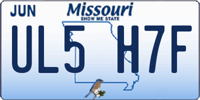 MO license plate UL5H7F