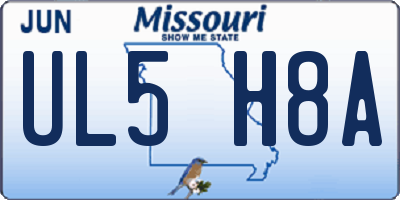 MO license plate UL5H8A