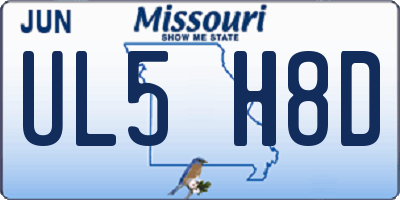 MO license plate UL5H8D