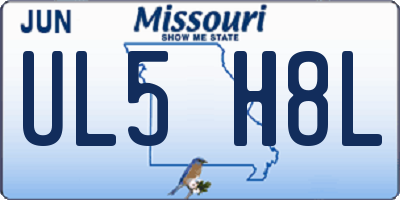 MO license plate UL5H8L