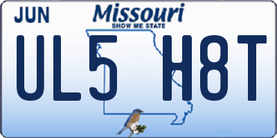 MO license plate UL5H8T