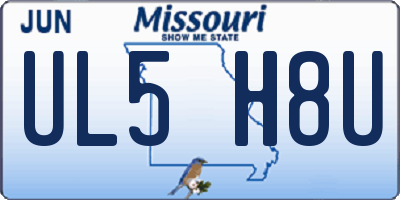 MO license plate UL5H8U