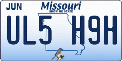 MO license plate UL5H9H