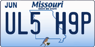 MO license plate UL5H9P