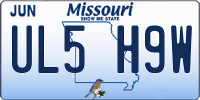 MO license plate UL5H9W