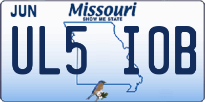 MO license plate UL5I0B