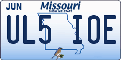 MO license plate UL5I0E