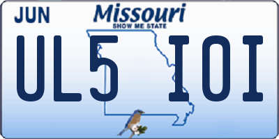 MO license plate UL5I0I