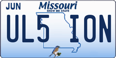 MO license plate UL5I0N