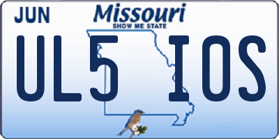 MO license plate UL5I0S