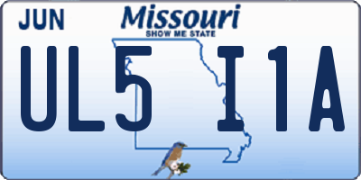 MO license plate UL5I1A