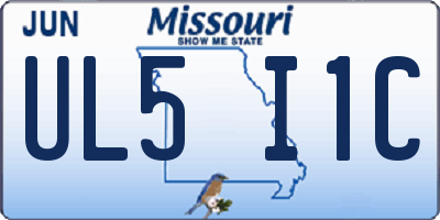 MO license plate UL5I1C