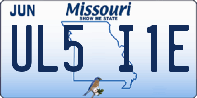 MO license plate UL5I1E