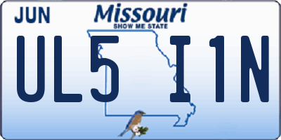 MO license plate UL5I1N