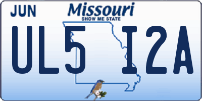 MO license plate UL5I2A