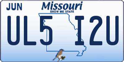 MO license plate UL5I2U