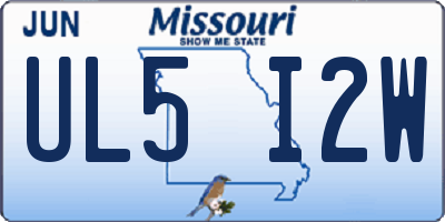 MO license plate UL5I2W