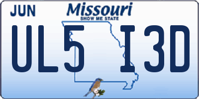 MO license plate UL5I3D
