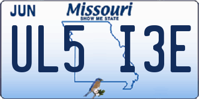 MO license plate UL5I3E