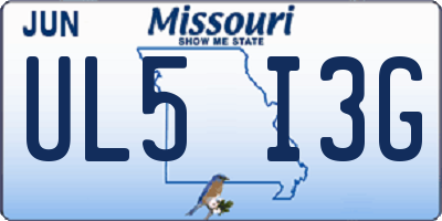MO license plate UL5I3G