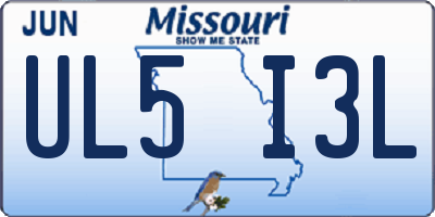 MO license plate UL5I3L