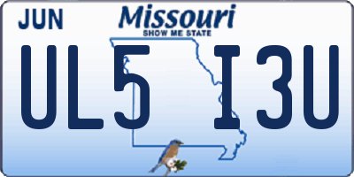 MO license plate UL5I3U