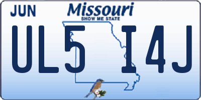 MO license plate UL5I4J