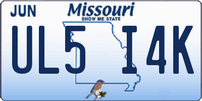 MO license plate UL5I4K